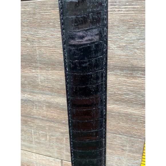 Amanda Smith Genuine Snake Skin Vinyl Lined Black Belt 5 Holes Size L main image 5